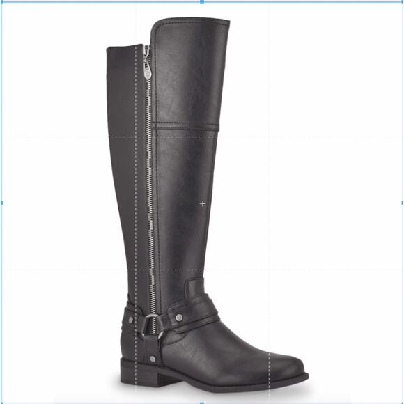 GBG Los Angeles Harlea Harness Knee High Boot NIB Size 6.5M Black - Picture 1 of 9